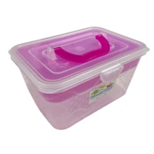 6 Topper Tupper Transparente Con Cuchara y Tenedor Lunch Box | Colores enviados al azar - Multicolor - Ver 3