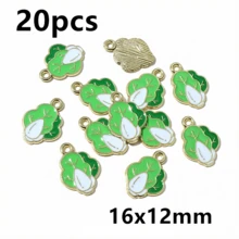 20 piezas de dijes de esmalte con forma de verduras, colgantes de chile, tomate, patata, maíz, zanahoria, dijes de comida, accesorios y hallazgos para hacer joyas DIY - verdura - Ver 30