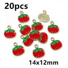 20 piezas de dijes de esmalte con forma de verduras, colgantes de chile, tomate, patata, maíz, zanahoria, dijes de comida, accesorios y hallazgos para hacer joyas DIY - verdura - Ver 28