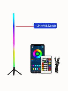 1pc RGB Floor Mood Light Bar, Remote Control Lamp For Dorm Room, Apartment Bedroom And Cozy Night Decor - 均碼 - 查看 11