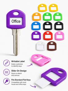 Colorful Key Identification Caps, Writable Key Label Caps, Flexible Key Labels, Suitable For Home, Office, Car Key Organization - Multicolor - View 6