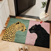 1pc Leopard Print Bathroom Mat, Suitable For Kitchen, Bathroom, Shower, Home Holiday Decor, Can Be Given As A Gift, Door Mat, Small Rug, Welcome Mat, Carpet, Floor Mat, Outdoor Door Mat, Kitchen Rug, Home Decor, Front Door Mat, Area Small Rug, Outdoor Mat, Home Decor, Area Rug, Garden Rug, Washable Rug - A - View 2