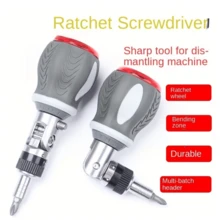 8-In-1 Manual Ratchet Screwdriver Set - Heavy Duty Metal Tool Kit With Rotating Head And Hidden Bit Slot, No Electricity Or Batteries Required, Stylish Design, Durable Construction, Suitable For Narrow Spaces, Multi-Function - A - View 4