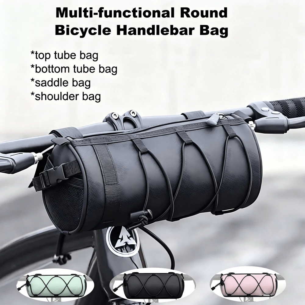 Large Capacity Adjustable Bicycle Handlebar Bag, Multi-Function Cycling Bag, Waterproof Bicycle Front Frame Bag, Portable Bicycle Rear Storage Bag, Outdoor Cycling Storage Bag, Mountain Bike And Road Bike Accessories