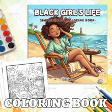 Buku Mewarnai Dewasa & Anak-Anak "Life Cozy Relaxing", Desain Minimalis Besar untuk Membantu Anda Bersantai, Termasuk Pola dan Mandala yang Lucu dan Nyaman (Berani & Mudah Diwarnai), Hadiah Hari Ibu, Perlengkapan Kembali ke Sekolah - Kehidupan sehari-hari seorang gadis kulit hitam - View 6