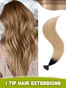 1B Natural Hair Straight Pre-Bonded Real Hair Cold Fusion Seamless Invisible Salon Quality Voluminous Women's Hair Extensions Wedding Holiday Party Gift - Multicolor - View 89