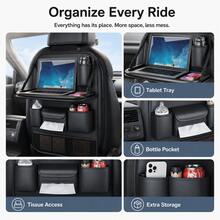 Car Seat Back Storage Organizer Leather Rear Seat Storage Box Table Style Car Seat Back Hanging Bag Anti-Kick Mat - Multicolor - View 2