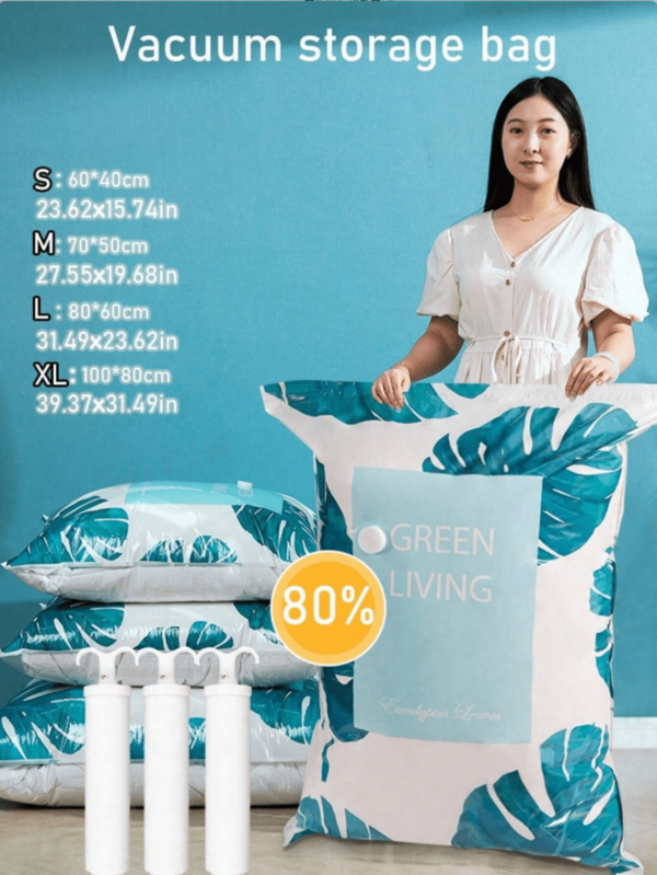 15/4/1 真空壓縮袋 [不含幫浦] 適用於衣物、床上用品、衣櫥收納 - 節省 0% 空間，旅行袋 (4 種尺寸可選) 秋季裝飾 節日裝飾 家居裝飾 秋季裝飾 臥室裝飾