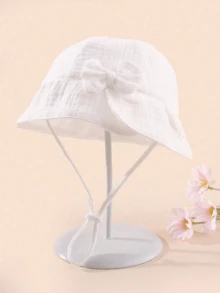 1pc Baby Solid Color Sun Hat, Breathable Beach Bucket Hat With Adjustable Rope, Suitable For Boys And Girls Summer Sun Protection - 1PC - View 14