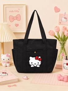SANRIO 1pc Cartoon Tote Bag For Women, Large Capacity, Multi-Pocket, Work Commute Style, Durable And Sturdy Daily Commuter Bag - Multicolor - View 9