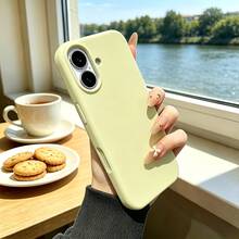 1件裝奢華糖果色液態矽膠 AI 按鈕手機殼，相容 iPhone 17 Air 16 15 14 13 12 11 Pro Max Plus | 超薄防震保護 | 手機 - 黃色 - 查看 7