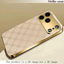 HoBa case 1pc Gold Rim Gold Pattern Tempered Glass Phone Case, Compatible With IPhone 17 Pro Max, Compatible With 16 Pro Max, 15 Pro Max, 14 Pro Max, Korean Style Fashionable Fun Phone Case, Compatible With IPhone 11/12/13/14/15/16 Pro Max Plus, Elegant Design Unisex, Ideal Gift For Girlfriend On Easter, Spring Or Birthday - Mixed Color 2 - View 4