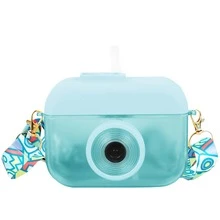 MORE BEAUTY 900/400ml Cantimplora Plástica Sin BPA con Correa Cruzada Ajustable, Vaso Kawaii Multicolor para Niñas y Niños, Botellín Portátil para Viajes Colegio y Actividades al Aire Libre, Diseño Estético Decorativo Ideal para Regalo de Cumpleaños y Día del Niño, Capacidad Resistente a Fugas Varios Tonos Pastel Disponibles - A - Ver 12