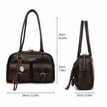 Y2K Arc-Shaped Bowling Bag - Versatile Vegan Leather Crossbody Purse For Day To Night, Holds Phone & Essentials, Perfect For City Outing & Travel - 咖啡棕 - 查看 8