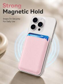 1pc Magnetic Phone Card Holder Wallet For Magnetic Phones & Cases, Slim Leather-Look Credit Card Holder For Back Of Phone, RFID Blocking Card Sleeve With Push-Out Slot, Lightweight Wallet Alternative For Travel, Shopping And Daily Carry - Multicolor - View 5