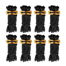 8 Pack High-Reflective Guy Lines, 4mm Ultralight Tent Cords With Aluminum Adjuster Tensioner, High-Strength Outdoor Lightweight Camp Ropes For Tent, Tying Down Tarps, Camping Packaging, Hiking Backpacking (Black) - 8 Pack - View 13