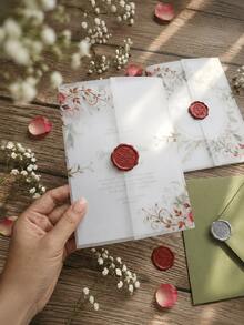 50/20pcs Invitation Envelopes (5x7 Inch), Printed Style Wedding Invitation Envelopes, Translucent Wedding Invitation Envelopes, Pre-Folded Envelopes, Suitable For 5x7 Inch Invitations, Translucent 5x7 Inch Envelopes - Can Be Used As Envelope Liners - Suitable For Wedding, Birthday And Baby Shower Invitations - Stamped Envelopes - View 9