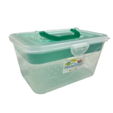 6 Topper Tupper Transparente Con Cuchara y Tenedor Lunch Box | Colores enviados al azar - Multicolor - Ver 2