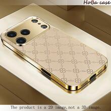 HoBa case 1pc Gold Rim Gold Pattern Tempered Glass Phone Case, Compatible With IPhone 17 Pro Max, Compatible With 16 Pro Max, 15 Pro Max, 14 Pro Max, Korean Style Fashionable Fun Phone Case, Compatible With IPhone 11/12/13/14/15/16 Pro Max Plus, Elegant Design Unisex, Ideal Gift For Girlfriend On Easter, Spring Or Birthday - Mixed Color 2 - View 6