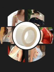 Fita Dupla Face de 5m, À Prova d'Água, Invisível e Antiderrapante, Adequada para Golas de Camisa, Roupas Íntimas Femininas e Acessórios de Roupas Ajustadas - Transparente - Visão 4
