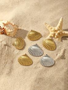 3PCS/5PCS Stainless Steel Seashell Charm Pendants, Gold Silver Shell Beads For Beach Jewelry Making - Shell - View 2