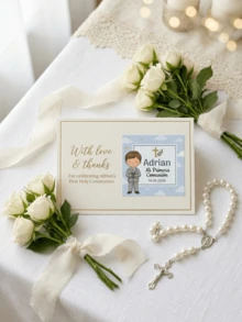 24 miếng nhãn dán chai nước cá nhân hóa cho lễ Rước Lễ Lần Đầu - nhãn dán vuông tùy chỉnh cho lễ Rửa Tội và lễ Đặt Tên cho bé trai và bé gái với họa tiết hoa và chấm bi - Nhiều màu 1 - Xem 7