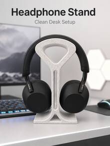 Soporte de escritorio para auriculares impreso en 3D, soporte para auriculares de material PLA moteado, soporte superior ancho, estante de almacenamiento de auriculares de escritorio estable, adecuado para auriculares de juego, auriculares supraaurales, auriculares inalámbricos, configuración de escritorio de oficina y juego - Multicolor - Ver 2