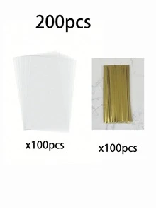 100/200pcs Lollipop Packaging Bags, Candy Bags, Cake Bags, Transparent Plastic Candy Bags, Suitable For Lollipops, Cake Pops, Candy, Chocolate And Cookies, Kitchen Supplies, Kitchen Utensils, Kitchen Accessories, Home Kitchen Supplies - Multicolor - View 11