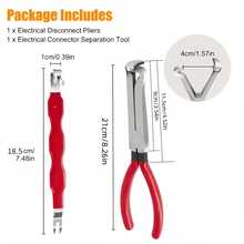1 Set Electrical Connector Removal Tool 8.26inch Electrical Long Disconnect Pliers,Commonly Used For Disassembling Automotive Terminals, Durable Tool For Repairing Automotive Wire Terminals,Electrical Pliers Wire Quick Disconnect,Plug Separator - Pliers+Crowbar - View 9