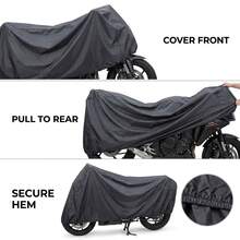 1pc Motorcycle/Bicycle Durable EVA Waterproof Cover – UV Resistant, Snowproof, Fits Most Models, Black, Outdoor Vehicle Cover, Fashionable Motorcycle Cover, Durable UV Resistant Cover - Multicolor - View 5