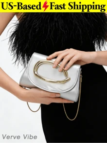 Luxury Flap Evening Bag For Women Solid Color Shoulder Bag Pu Leather Handbag Detachable Strap Chain Bag For Gift Party Wedding Cruise Essential - Gold - View 2