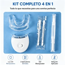 Teeth Kit, Home Use Wireless Teeth Kit with LED Blue Lights Accelerator, Natural Stain Removal Include 1 Teeth Gel Pens Complimentary Color Card - Ver 3
