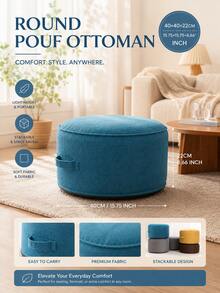 1pc 40cm Large Size Soft Comfortable Cotton Floor Cushion, Non-Slip Durable Round Floor Mat, Japanese Minimalist Style Round Zabuton Cushion, Exquisite Pleated Texture Design With 5cm Thick Padding Support, Essential For Sitting, Resting, Meditation, Yoga, Living Room, Bedroom Home Decor - Multicolor - View 7