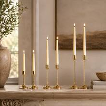 12/6/3PCS French Gold/Black/Faux Gold Candle Holder Set, Suitable For Pillar And Conical Candles, Suitable For Home, Wedding, Party, Anniversary Decoration - Multicolor - View 1