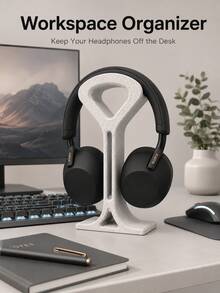 Soporte de escritorio para auriculares impreso en 3D, soporte para auriculares de material PLA moteado, soporte superior ancho, estante de almacenamiento de auriculares de escritorio estable, adecuado para auriculares de juego, auriculares supraaurales, auriculares inalámbricos, configuración de escritorio de oficina y juego - Multicolor - Ver 6