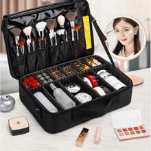 Large Capacity Professional Makeup Case, Can Be Hung On Luggage, Multifunctional Shoulder And Backpack Makeup Artist Cosmetic Storage Box, Beauty And Nail Storage Box - Black - View 3
