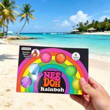 Nee Doh Rainboh 6入組迷你彩虹捏捏球禮盒，口袋尺寸收藏組，適用於海邊旅行袋、宿舍窗台、露營野餐墊、生日派對及青少年愛好紀念品 - 1pc - 查看 8