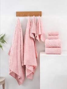 Elegant Oversized Bath Towel Set Offering Spa Like Comfort Durable Cute Pink 34x75cm Hand Towel For Guests Fluffy Shower Body Towel To Hold For Workout Super Soft Wrapping Microfiber Towels Home Textile Bathroom Linens Accessories - 彩色 - 查看 3