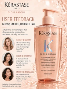 Kérastase GLOSS ABSOLU BAIN HYDRA GLAZE 洗髮精 500ml/16.91 Fl Oz -溫和保濕修護，100小時柔軟亮澤觸感，先進雙重鎖水技術，165%內層補水，161%外層光澤增強，添加玻尿酸與野玫瑰精油，改善乾燥毛躁髮質，柑橘花香調，適合長髮毛躁乾髮 - 卡詩釉光玫瑰洗髮精 - 查看 9