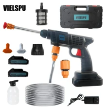 Vielspu Power Blaster Plus Pressure Washer Cordless Portable Electric High Pressure Water Spray Gun And Hose Car Washer Cleaner Tool For Balconies Windows, Exterior Walls, Floors, Fences, Gardens - 美規A型插(110-127V) - 查看 11