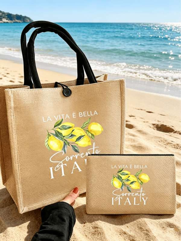 Creative Lemon & Letter Print Tote Bag, Black Square Shopping Handbag, Large Capacity Casual Storage Tote, Reusable Grocery Bag, Suitable For Men & Women, Teacher Appreciation Gift, Beach Bag, Ideal For Work, Travel, Daily Use, Lightweight Shoulder Bag With Coin Pocket, Novel Design Polyester Tote, Perfect For Mother's Day, Father's Day, Independence Day, Graduation Season, Valentine's Day, Birthday Gift For Her Or Him