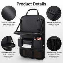 Car Seat Back Storage Organizer Leather Rear Seat Storage Box Table Style Car Seat Back Hanging Bag Anti-Kick Mat - Multicolor - View 5