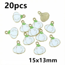 20 piezas de dijes de esmalte con forma de verduras, colgantes de chile, tomate, patata, maíz, zanahoria, dijes de comida, accesorios y hallazgos para hacer joyas DIY - verdura - Ver 40