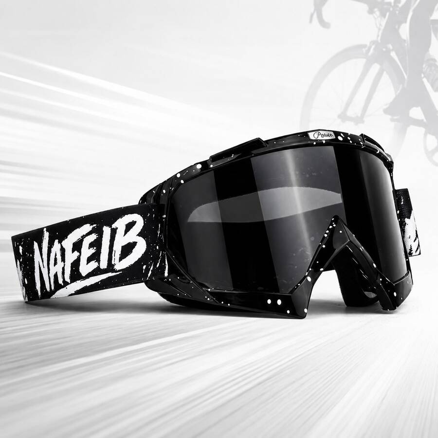 NAFEIB Outdoor Riding Goggles, Unisex Windproof Dustproof Sports Protective Eyewear With Adjustable Elastic Strap For Motorcycle, Mountain Bike, ATV And Outdoor Activities