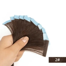 Kercsityn Invisible Tape In Hair Extensions Human Hair Seamless Injected Hand-Tied Pro Virgin Human Hair Tape Ins Balayage 10PCS(1#,2#,18P613#,60#) - S2 - View 12