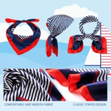 3pcs Classic Navy Style Hat, Scarf And Accessories Set. Suitable For Role Play, Theme Party And Navy Uniform. These Are Women's Hats And Hair Accessories, Also Essential Items For Cruise Travel. Very Suitable For Women To Wear. Navy Outfit Hat Bow Tie Gloves Accessories Set - Multicolor - View 8