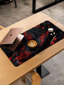 1 pieza Alfombrilla de ratón grande con patrón floral rosa, 60X30cm Tapete de escritorio, Alfombrilla de escritorio de oficina, Alfombrilla de teclado, 0.3cm de grosor Base de goma antideslizante Lavable Duradera, Protector de escritorio con forma de flor rosa y blanca, Adecuado para estudiantes que aprenden, Tapete de vuelta al colegio, Temporada escolar, Portátil, Accesorios de escritorio de oficina y computadora de escritorio del hogar, Hermoso y práctico, Regalo ideal para niñas, familia y amigos Temporada de graduación - Ver 8