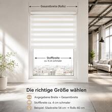 CELESTA 1 Stück No-Drill Zebra-Rollo, doppellagiges Tag-Nacht-Fensterrollo ohne Strom, leicht zu montieren, stilvoller Sichtschutz für Büro, Küche, Schlafzimmer und Zuhause - 85*140cm (Stoffbreite=81cm) - Übersicht 8