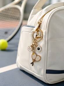 Llavero personalizado para entusiastas de los deportes, colgante de raqueta de tenis & raqueta de bádminton, amuleto de bolso de aleación, accesorio decorativo diario para mochila, regalo para niños y niñas - Multicolor - Ver 8