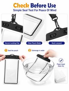 5/3pcs Waterproof Phone Pouch, Waterproof Bag, Travel Essential, Universal Waterproof Phone Bag, Air Cushion Waterproof Phone Case, 1/2/3/4/5pcs Set, With Lanyard Waterproof Phone Case, Suitable For IPhone 15/14/13/12/11 Pro Max, Waterproof Phone Case For Swimming Underwater, Beach Dry Bag, Sports Bag, Leisure Travel, Vacation, Summer Swimming Bag, Holiday Supplies, Beach Accessories, Pool Floats - Multicolor - View 9